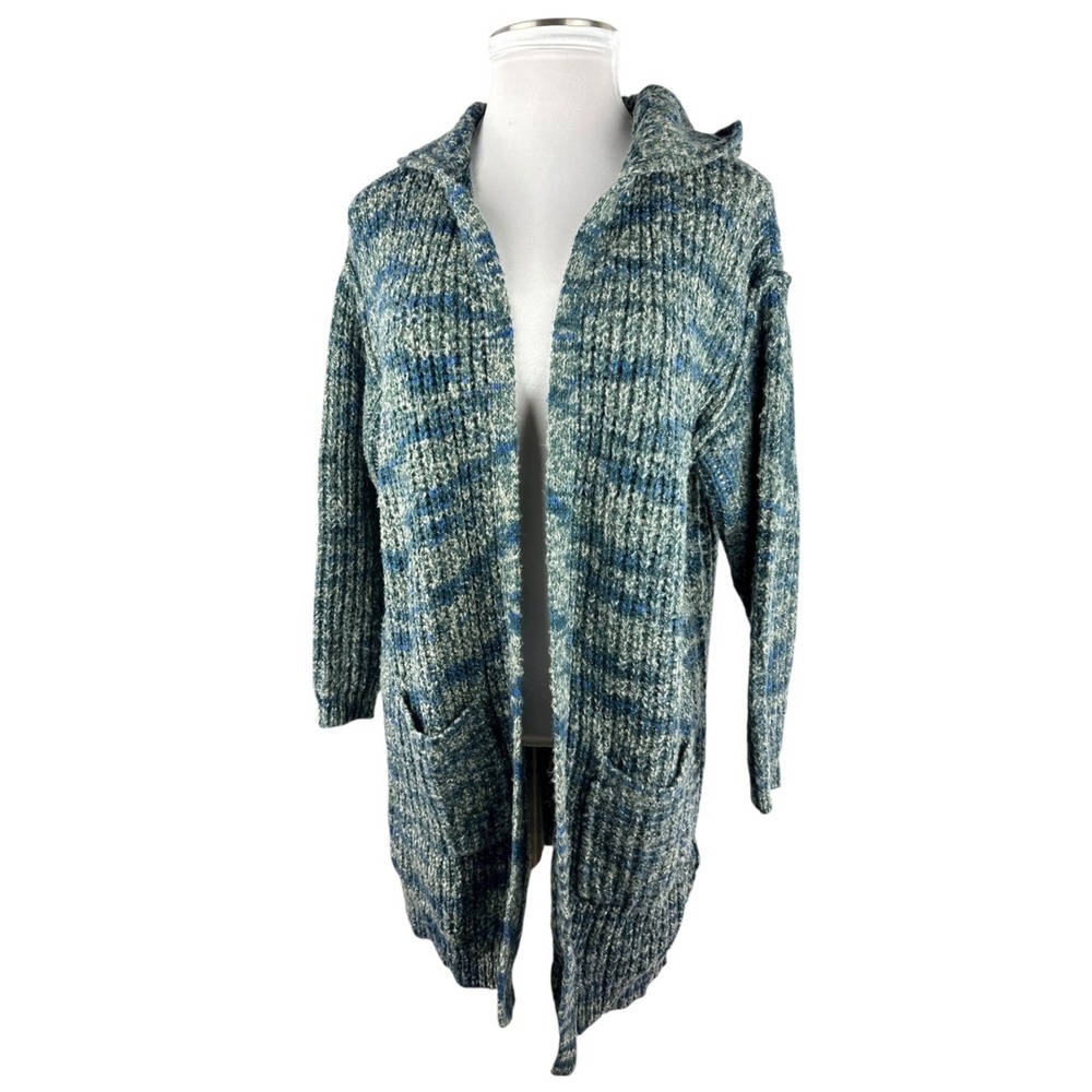*Flawed Sundance Long Cardigan Sweater Space Dye Duster Hooded Wool Blend Small - Picture 15 of 16